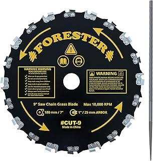 Forester Chainsaw Brush Cutter Blade + File Set - 9in x 20 Teeth | Fits Most Straight Shaft Trimmers | Conversion Kit Sold Separately