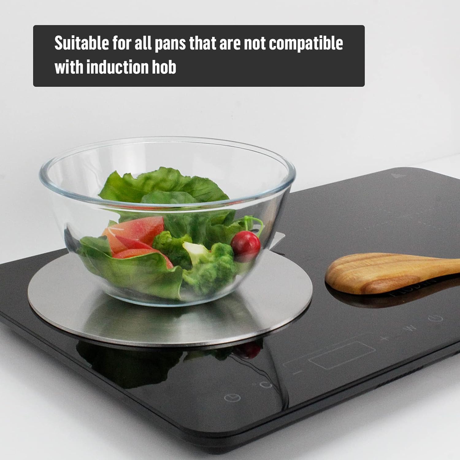 Diffuseur De Chaleur Induction En Acier Inox - 40x20,3 Cm, Poignée Isolante, Pour Casseroles économes