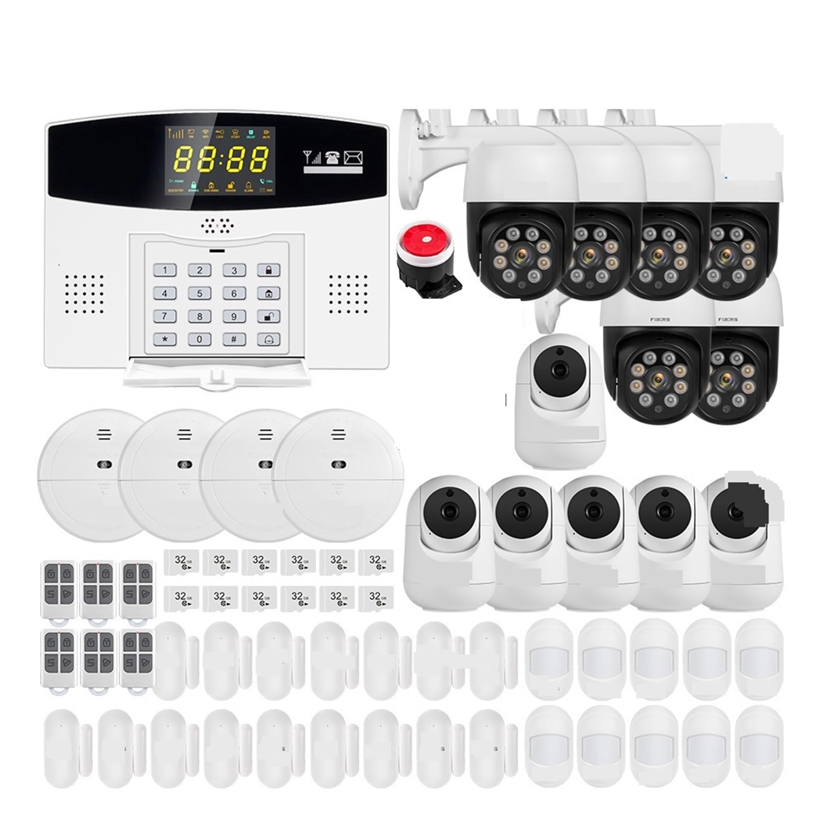 Domowe Systemy Alarmowe, Zestaw Inteligentnego Systemu Alarmowego Tuya Alarm Antywłamaniowy GSM Inteligentny System Alarmowy W Domu Kolorowy Wyświetlacz LCD Bezpieczeństwo Kamera IP 3MP