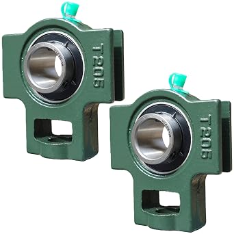 2 Pack UCT205-16 Bore 1" Take-Up Block Bearings Unit, Insert Bearing, Solid Cast Iron Base and Self Aligning Chrome Steel Mounted Ball Bearings UCT205