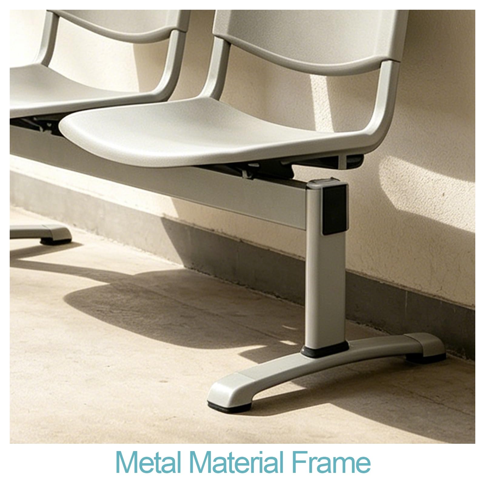 3 Sitzer Empfangsbank für Lobbys und Wartebereiche, Belastbarkeit: 400kg, 97x81x52cm, Metallgestell(Blue)