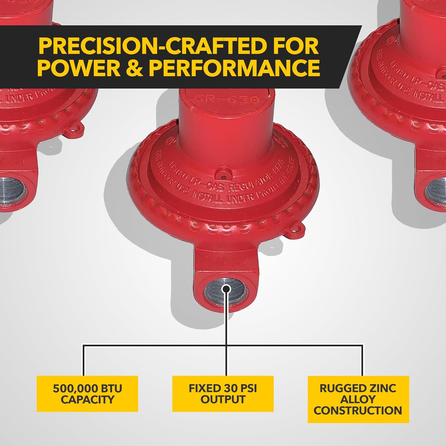 New Fairview RV Camper LP/Propane Gas Regulator – GR-630B High Pressure 30 PSI Outlet, 1/4″ FPT Inlet/Outlet, 500,000 BTU, Easy Install for Campers, RVs, & Travel Trailer Tanks, 4.02″ x 3.35″ x 2.8″