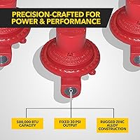 Vista 2 de Nuevo regulador de gas LP/propano para autocaravana Fairview RV Camper – GR-630B salida de alta presión de 30 PSI, entrada/salida de 1/4″ FPT
