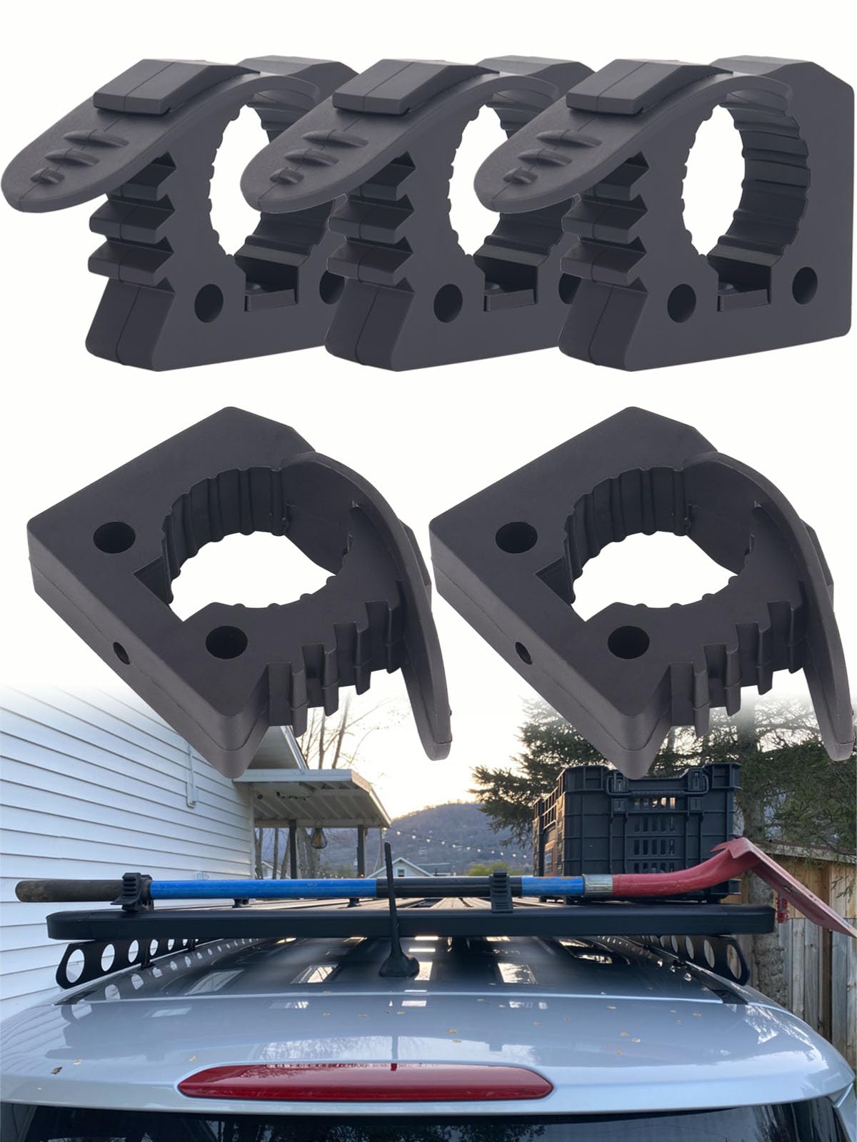 LOUZEZO Shovel Holder - 5 Pack Quick-Release Wall Mount - Fits 1-1