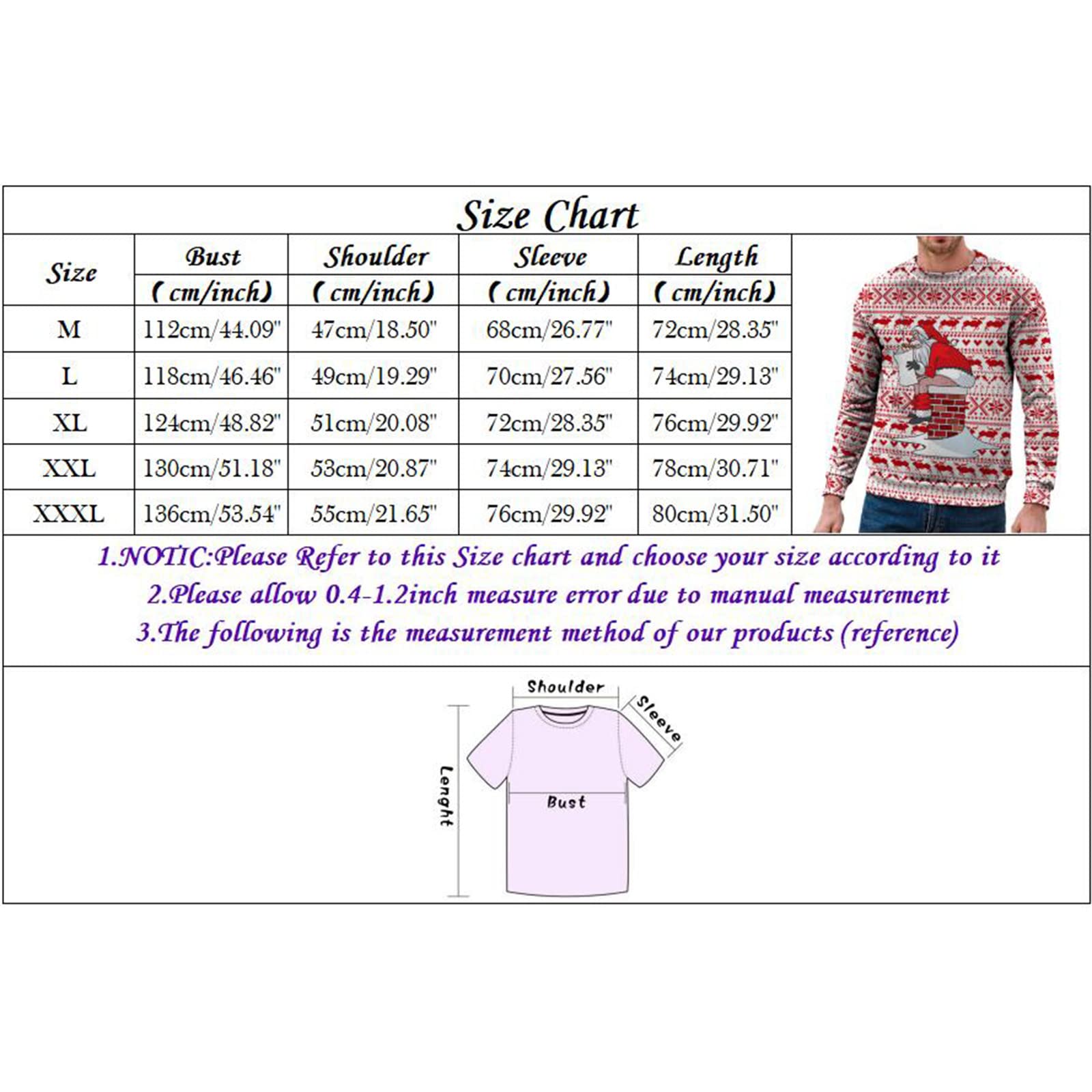 Jersey de Navidad para hombre divertido 3D suéter de Navidad manga larga cuello redondo suéter navideño divertido Papá Noel reno patrón feo sudadera de Navidad sin capucha sudaderas de Navidad para