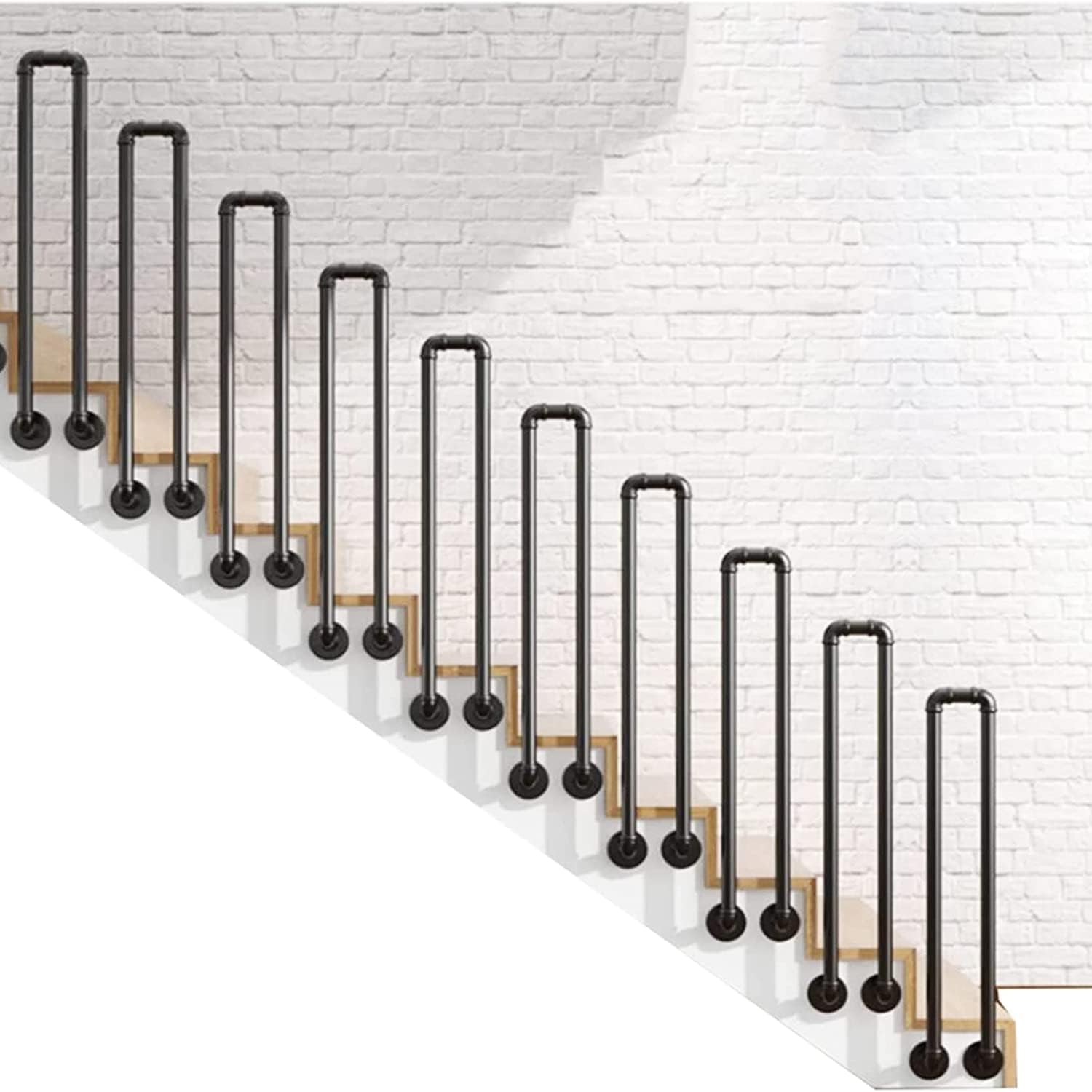 FKXSXAZ Golden U-Shaped Stair Handrail, Wrought Iron Side Mounted Safety Fence Grab Bars Hand rail, for Children, Disabled Climbing Auxiliary Railing（1 Pcs）(Size:55cm/21.7in)