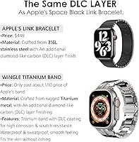 Vista 3 de WINGLE Correas de titanio para Apple Watch Band Ultra 3/2/1 Band Ultra de 1.929 in Series 11 10 1.811 in 1.772 in 1.732 in 1.654 in SE 3/2/1 Series