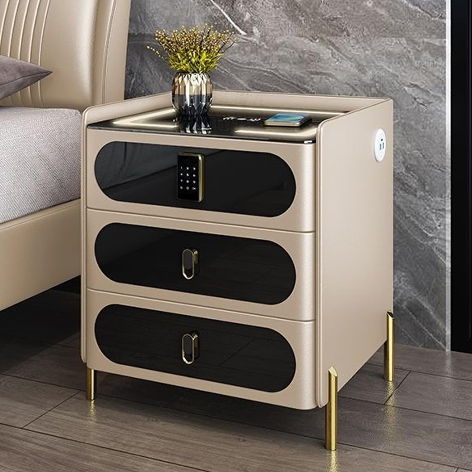Table de nuit intelligente pour une chambre connectée et épurée