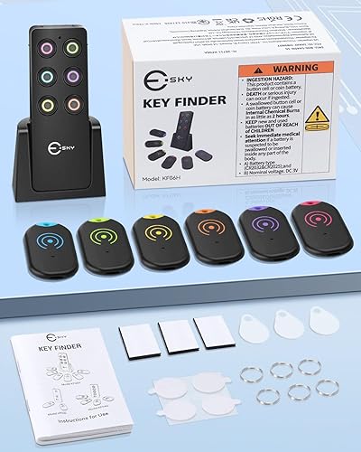 Miniatura 17 de Esky - Localizador inalámbrico de artículos, llaves o mascotas con control remoto (1 transmisor de RF y 6 receptores)