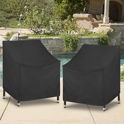 Miniatura 7 de SunPatio Fundas para sillas de exterior, paquete de 2, fundas impermeables para sillas de patio, fundas duraderas para muebles de patio con