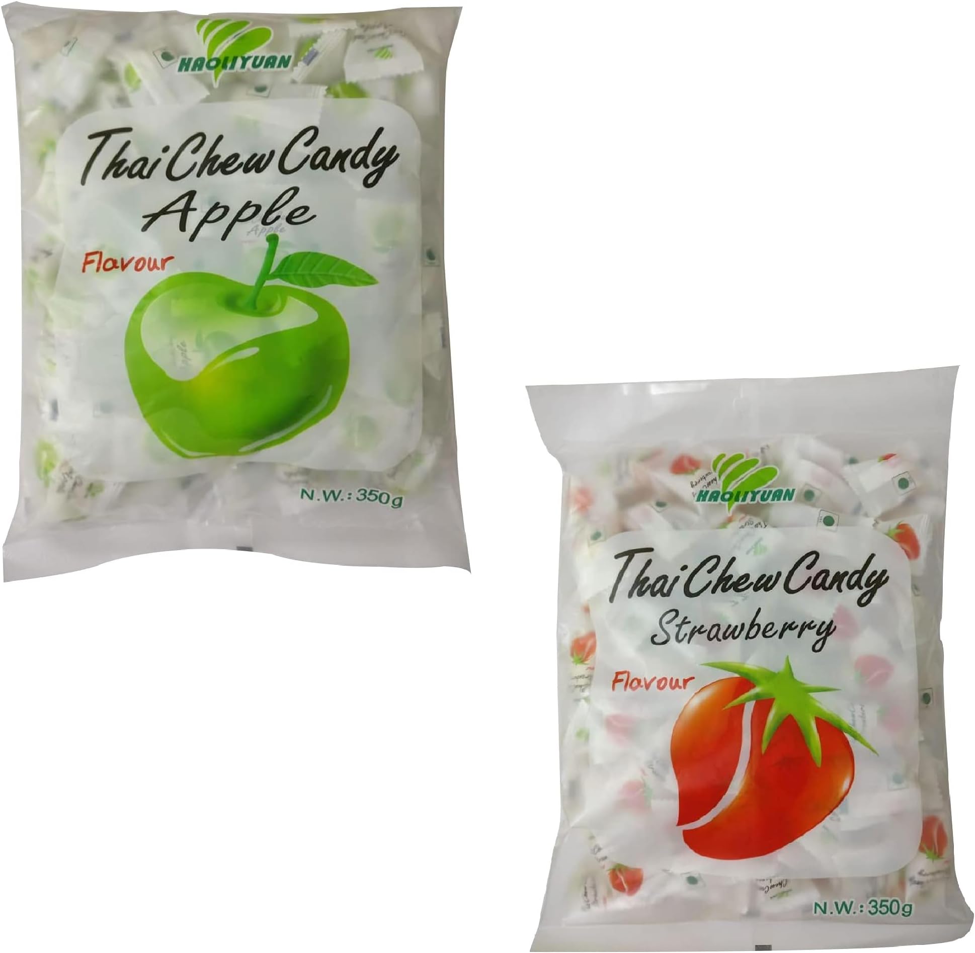 UOOTPC Haoliyuan Thai Chew Combo Flavored(Strawberry Candy,Apple Candy)350Gm(Pack Of 2)
