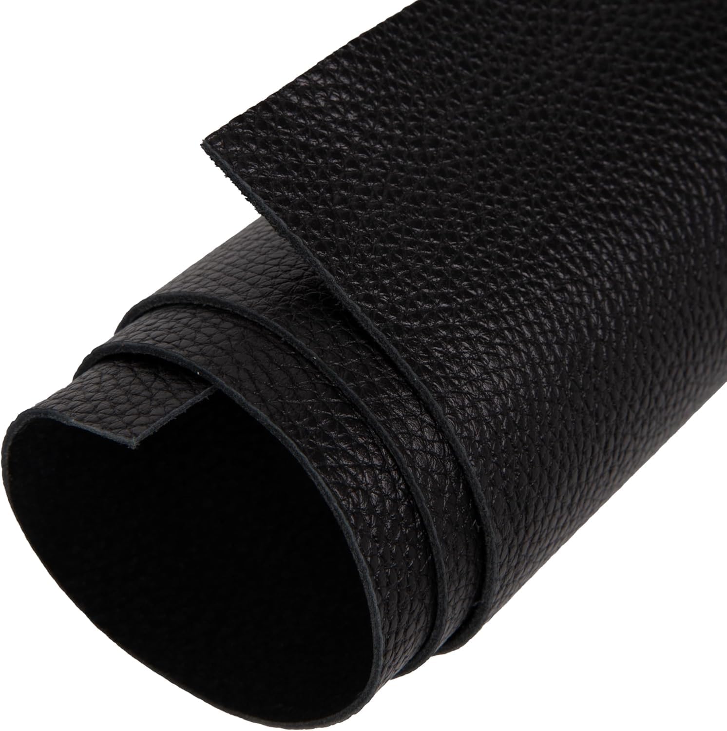 Shkira 12''X12'' Genuine Black Dotted Leather Sheets for Hobby Workshops - Tooling Square - 2.0MM Thick Genuine Top Full Grain Oil Tan - Thick Leather Pieces