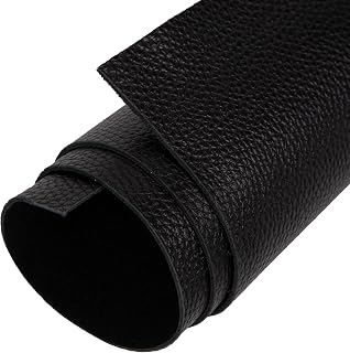 Shkira 6''X12'' Genuine Black Dotted Leather Sheets for Hobby Workshops - Tooling Square - 2.0MM Thick Genuine Top Full Grain Oil Tan - Thick Leather Pieces