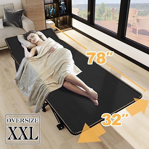 Miniatura 3 de LILYPELLE Catre plegable para acampar, catres de dormir resistentes con bolsa de transporte, catres de campamento de viaje portátiles Oxford de