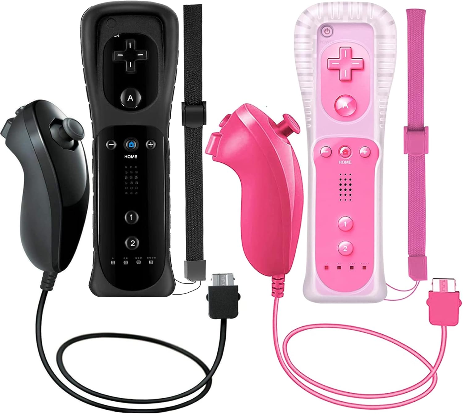 Buy Zerostory 2 Packs Wireless Controller And Nunchuck For Wii And Wii U Console Gamepad With Silicone Case And Wrist Strap Black And Pink Online In Vietnam B07zq7jzlr