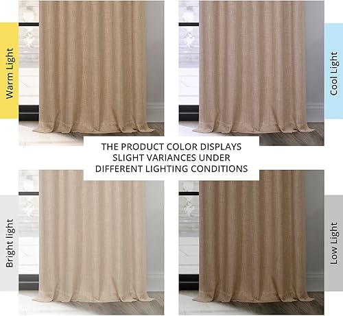 Miniatura 4 de HPD Half Price Drapes - Cortinas de lino sintético texturizado para oscurecer la habitación, dormitorio, sala de estar, 1 panel de 50 pulg de ancho