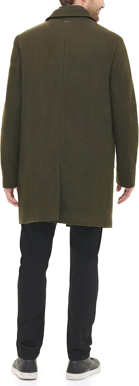 DKNY mens Wool Blend Coat With Removable Quilted Bib