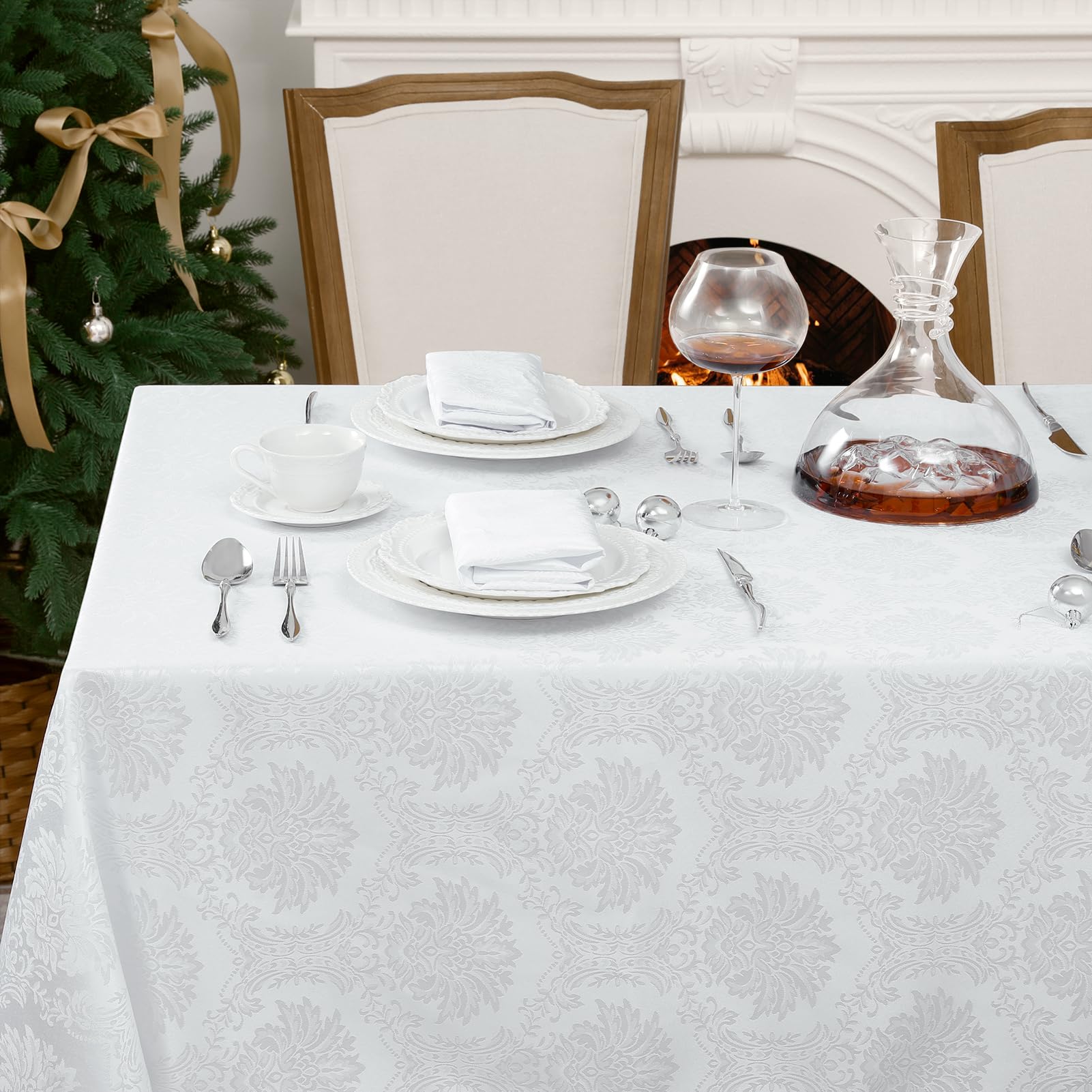Romanstile Jacquard WLD Tischdecke Rund und eckig Barock Design