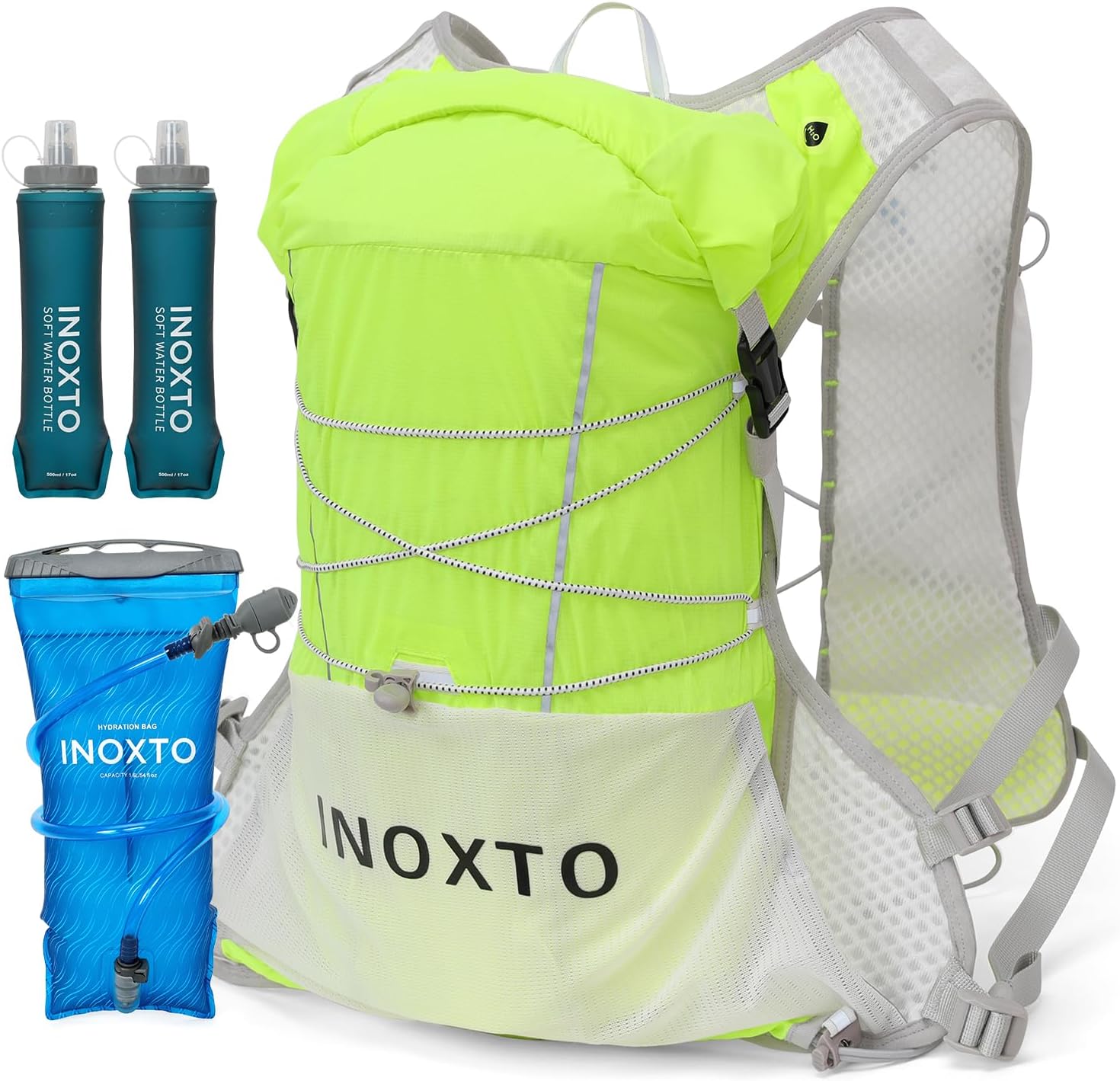 IX INOXTO Running Vest Hydration Backpack, Lightweight Running Backpack Hydration Pack with 1.6L Water Bladder Daypack for Trail Running Hiking Cycling Race Marathon for Women Men