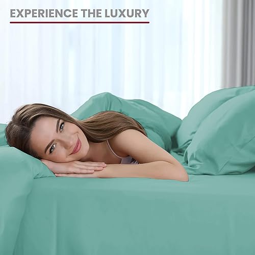 Miniatura 5 de Lux Decor Collection - Juego de sábanas de 4 piezas, sábanas de microfibra cepillada de 1800 hilos, sábanas y fundas de almohada de 16 pulgadas de