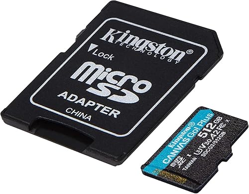 Miniatura 5 de Kingston Canvas Go Plus 512 GB UHS-I Speed Grade 3 Tarjeta MicroSD funciona con DJI Mini 3 Pro, Avata Drone, DJI RCRC Pro (SDCG3512GB) Paquete con 1