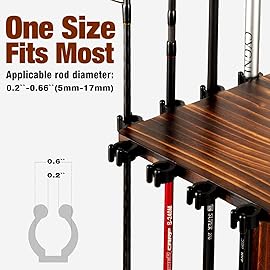 Fishing Rod Holders for Garage 360 Degree Rotating Fishing Pole Rack, Floor Stand Holds up to 16 Rods Wood Fishing Gear Equipment Storage Organizer, Fishing Gifts for Men Women