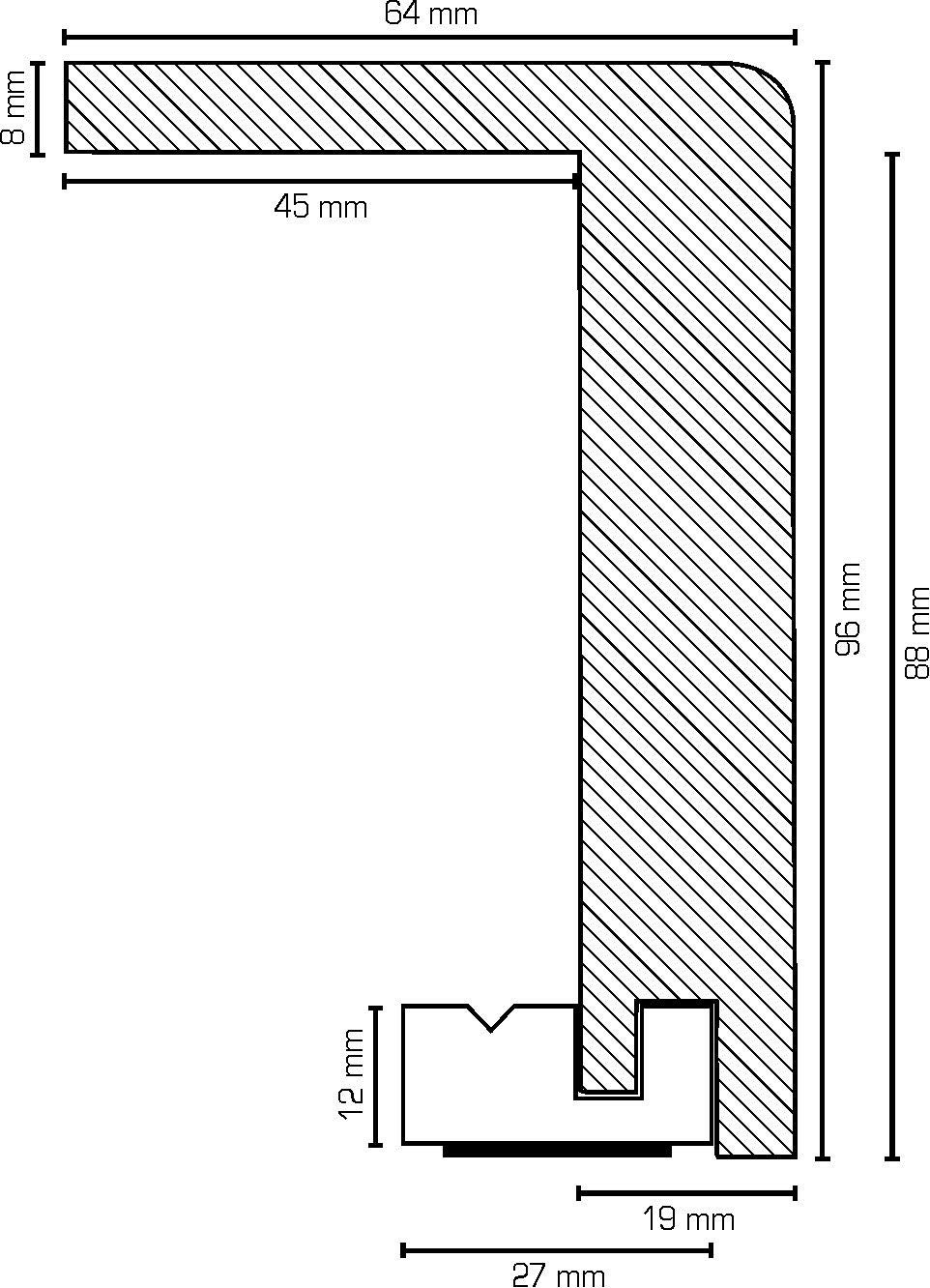 PROVISTON | Listwa osłaniająca rury grzewcze do 88 mm | MDF | 64 x 96 x 2500 mm | Zaokrąglona | Biała | Listwa przyścienna | Listwa przypodłogowa