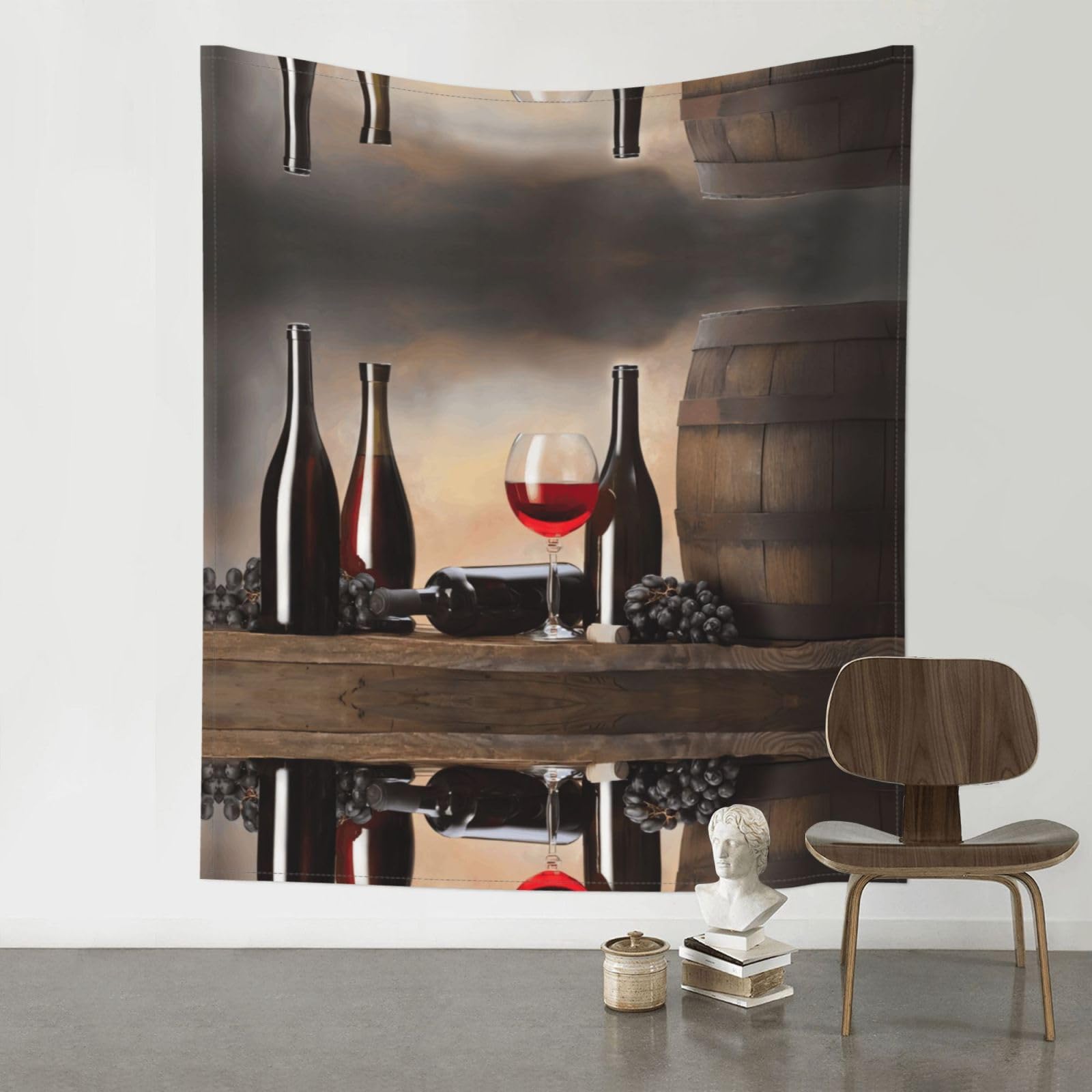 YYHWHJDE Grape Wine Prints 60x51in Wall Tapestry – High-Grade Polyester Throw for Dorm, Beach & Home Decor