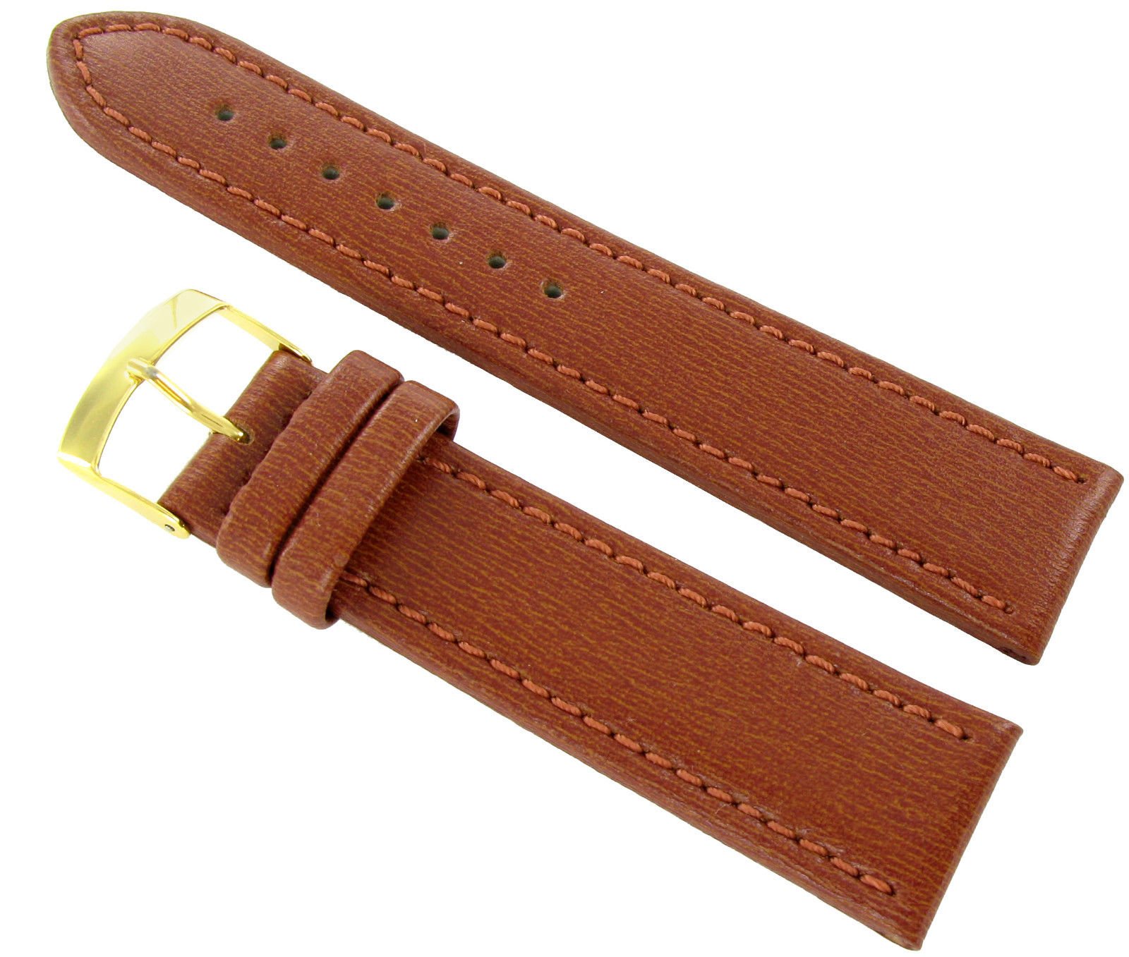 Milano Watchbands20mm Morellato Italy Tan Genuine Leather Thick Stitched Mens Watch Band 1718 Reg