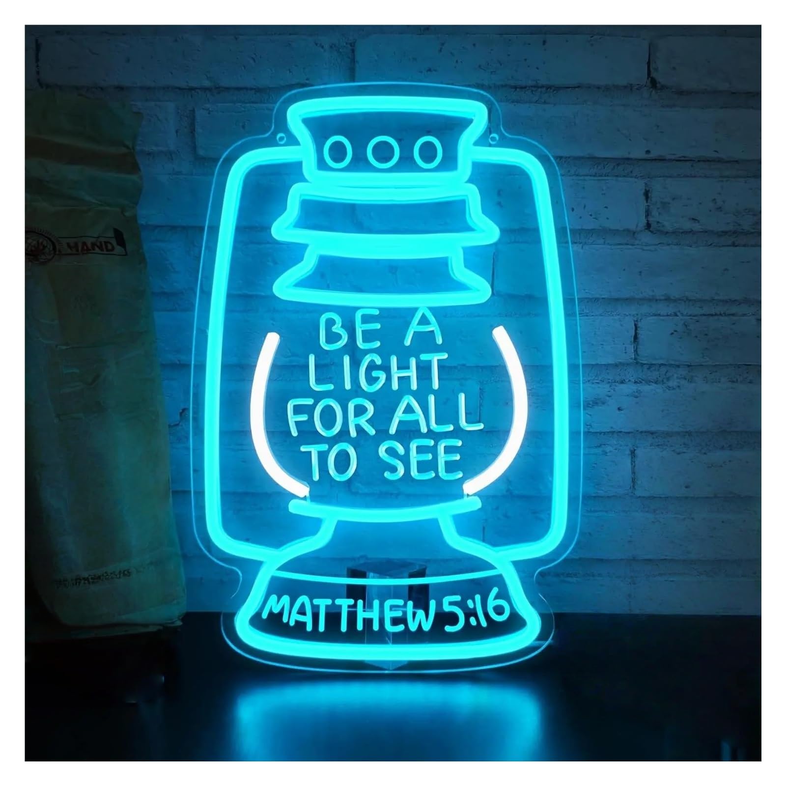 SHOUXI Sign Lamp Kerosene Neon Sign BE A Light for All to See Light Dimmable for Bedroom Classroom School Office Church Wall Decor 36cmx24cm
