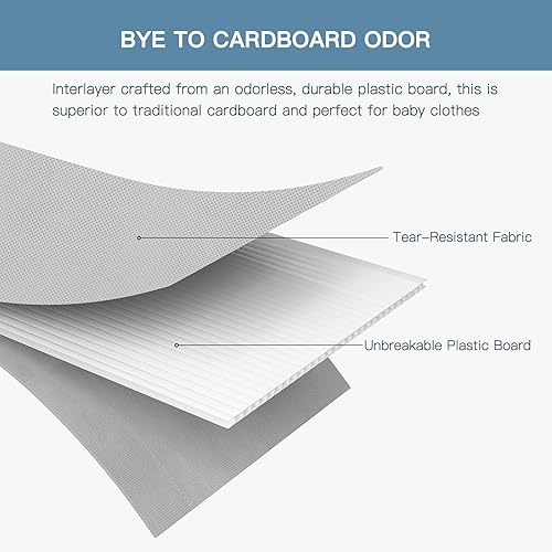 Miniatura 5 de Criusia Organizador de cajones de ropa, paquete de 10 organizadores de aparador para ropa de bebé, ropa interior, calcetines, organizadores