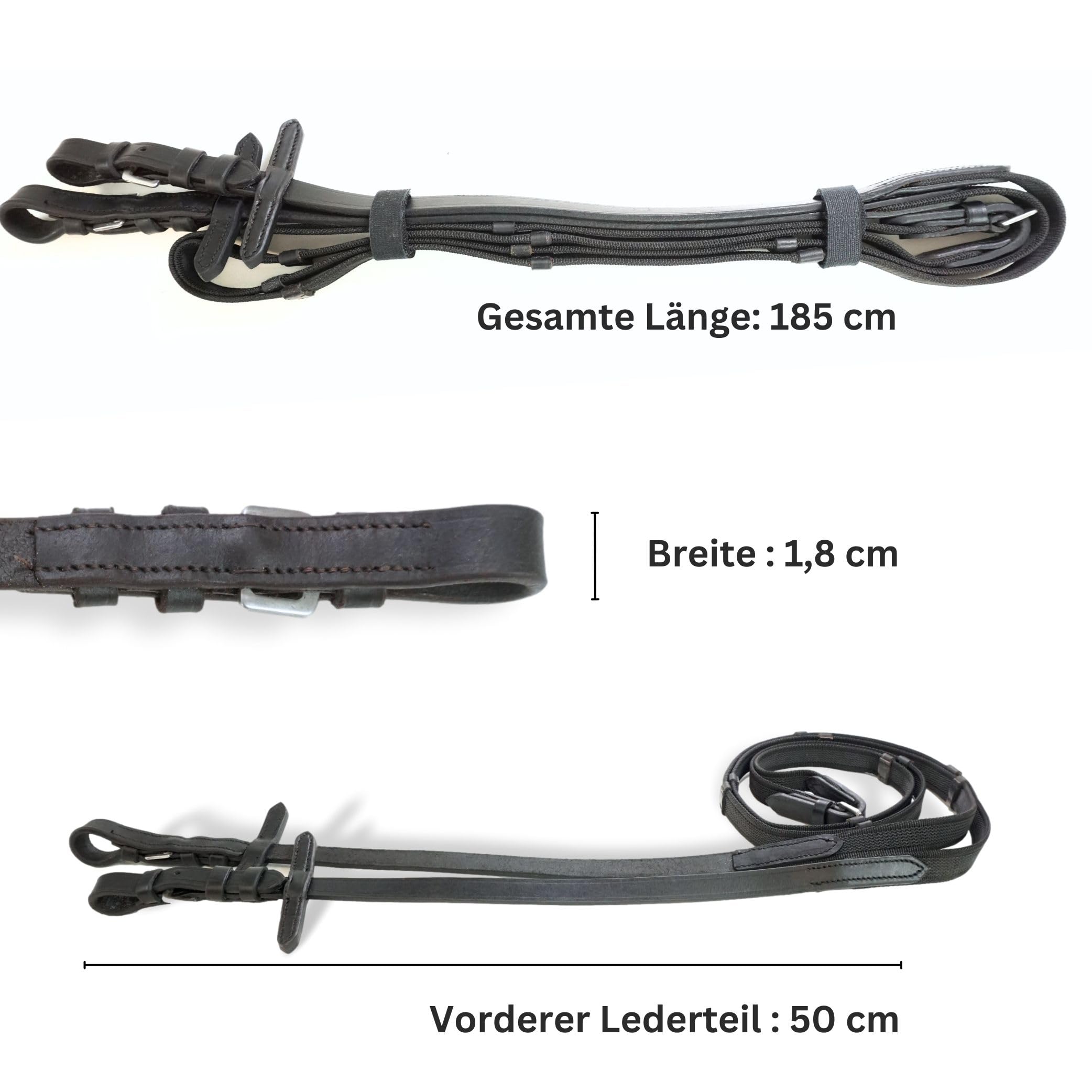 Pferdelinis Trensen gommati durevoli nero marrone 18 mm 2,9 m