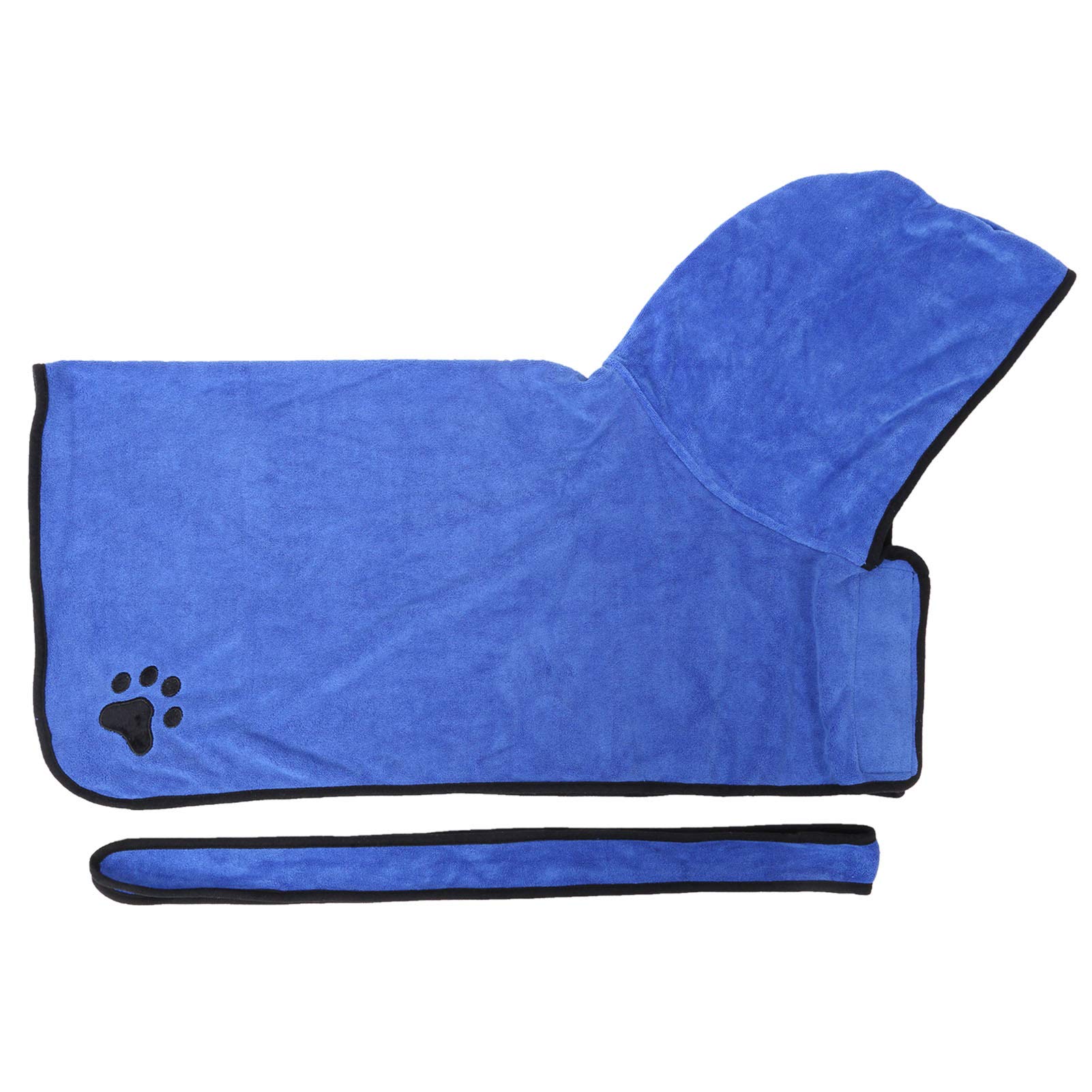 Accappatoio per animali in fibra con cintura, asciugamano per (XL) | Accappatoio per cani con cappuccio, realizzato in tessuto di fibra assorbente, dotato di cintura regolabile e chiusura al