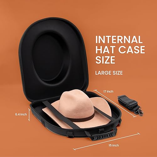 Miniatura 2 de Estuche de viaje para sombrero de vaquero - Estuche para sombrero de viaje, caja de sombrero de vaquero para viajes, soporte para sombrero de