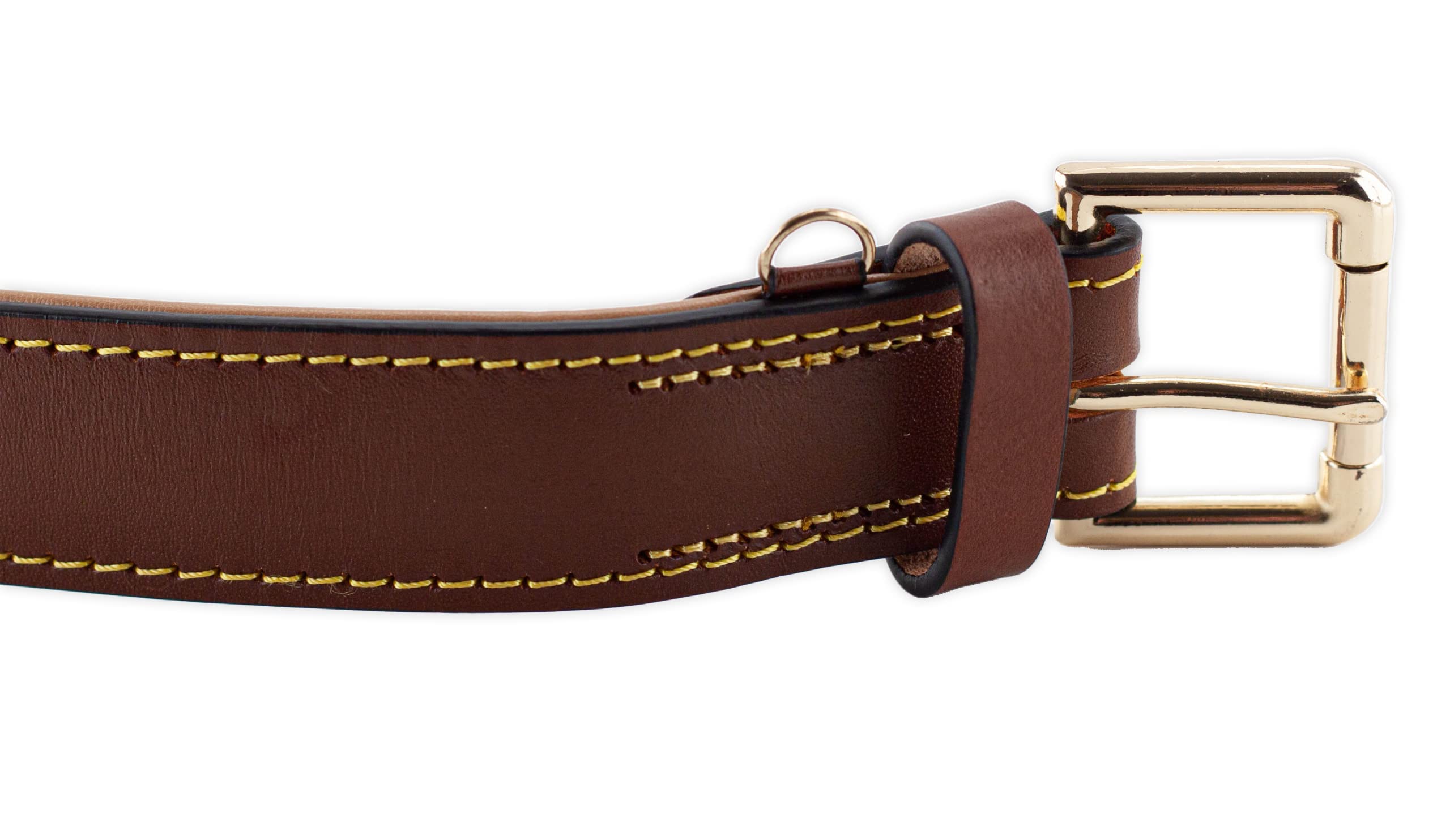 Brute Strength - Lujoso Collar de Cuero para Perros - Marrón - XXL - (66-73) x 3,5 cm