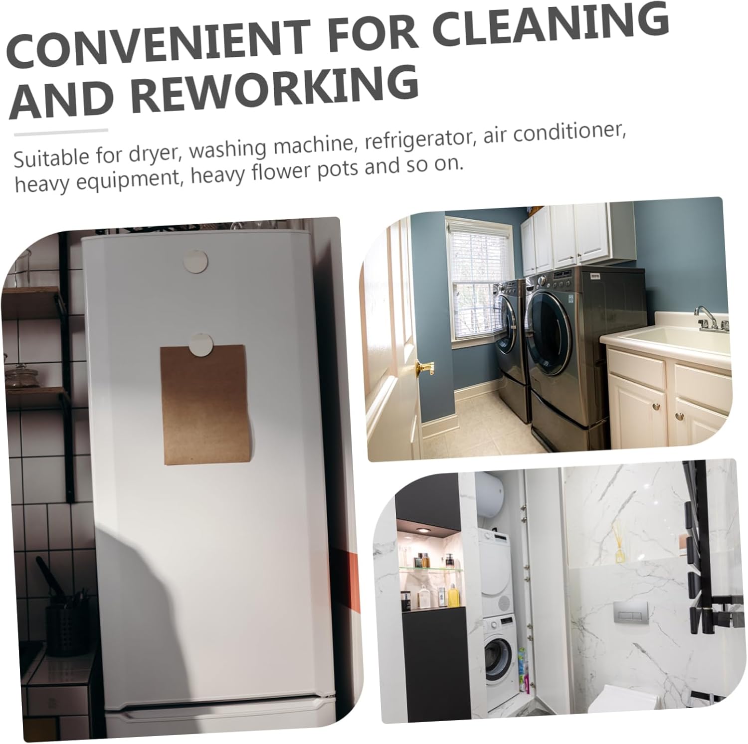 Appliance Base Fridge Cart Stand Wheels Washing Machine Stand Silent Rollers Brake