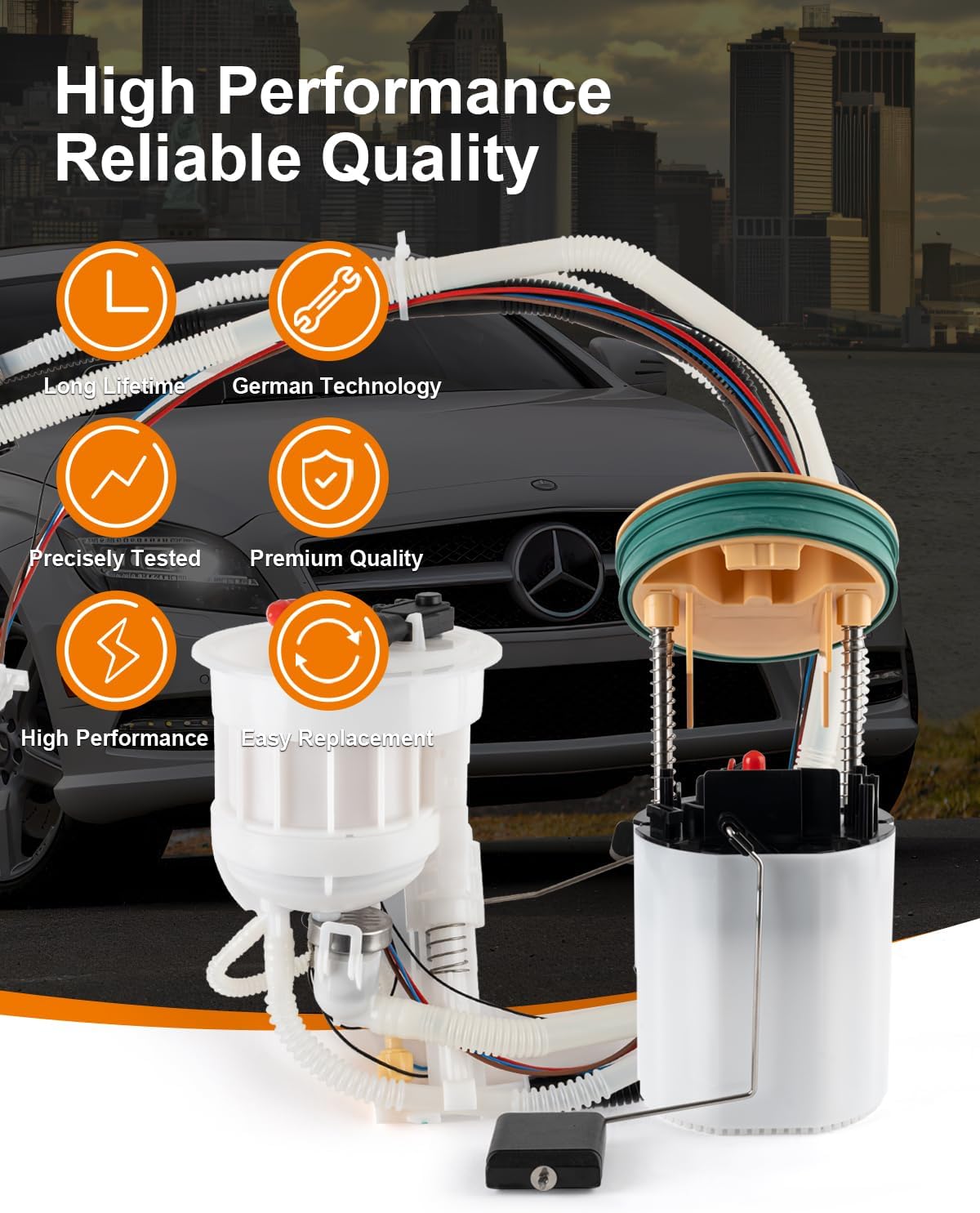 Fuel Pump Assembly Fit for 2003-2005 Mercedes-Benz E320 2006-2009 E350 E500 CLS500 CLS550 W211 Left & Right 3.2L 3.5L 5.0L 5.5L Replace E8530M 2114702994 2114704094 FG211A