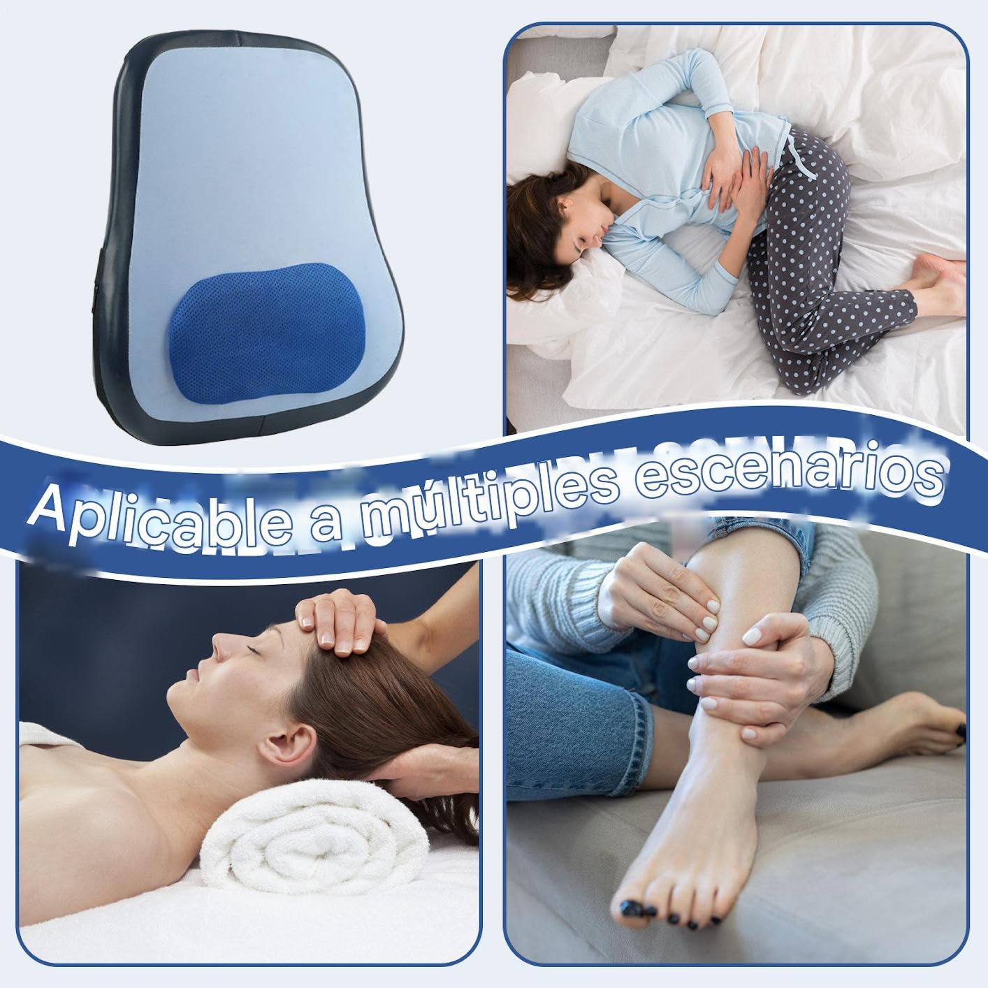 Masajeador De Espalda Almohada Eléctrica Inalámbrica Para Masaje Tejido