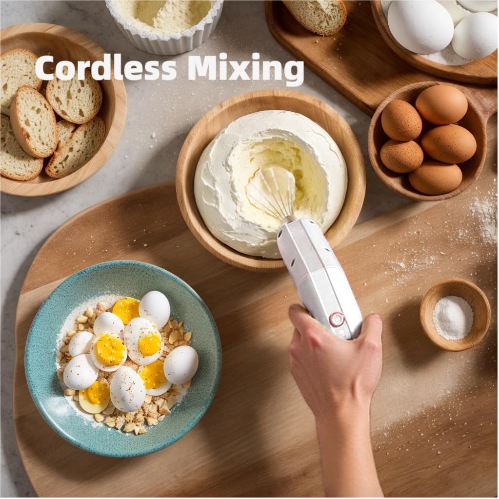 100ML Electric Garlic Chopper and Cordless Hand Mixer Bundle