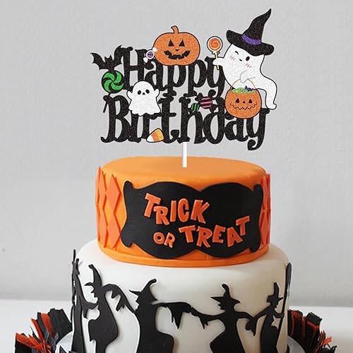 Miniatura 4 de Decoración de pastel de feliz cumpleaños, decoración de Halloween, decoración de Halloween, casa fantasma, calabaza, caramelo, murciélago,