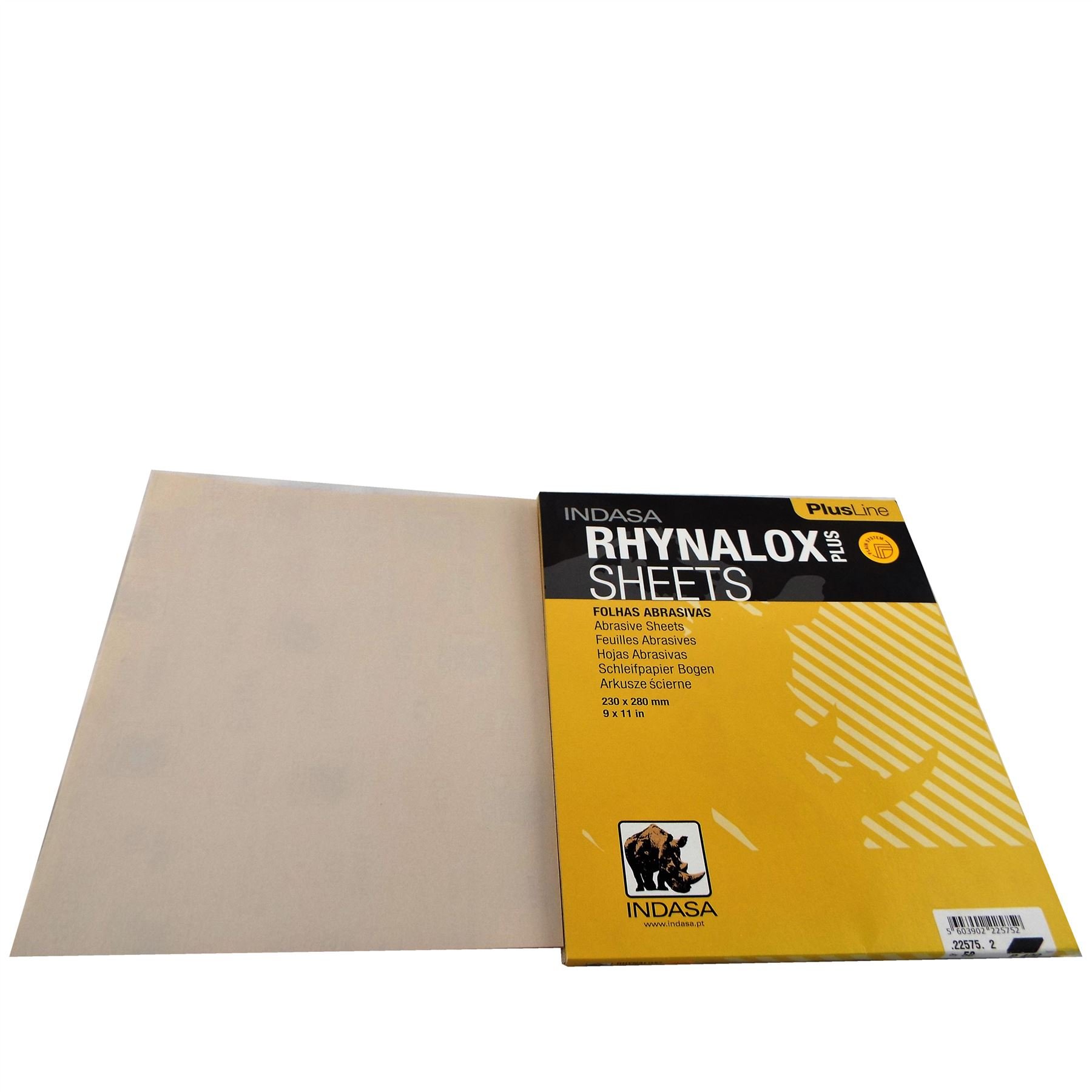 Indasa Rhynalox Plusline Sanding Sheets 230x280mm p400 C22575, Automotive Refinishing Sandpaper, Great for metal work and woodworking applications