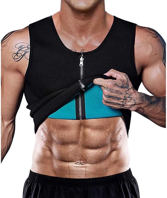 ZEROBODYS Men Sauna Vest Waist Trainer Sauna Suit Hot Neoprene Corset Slimming Shirt Body Shaper Zipper Tank Top Workout Fitness Gym