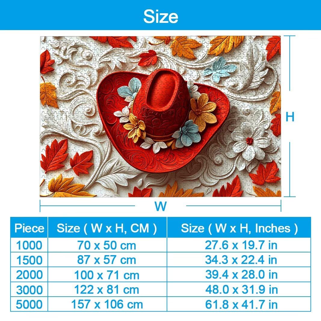 Puzzle 2000 Pièces Adultes, Puzzle 2000 Pieces Chapeau, Cadeau Femme -2142