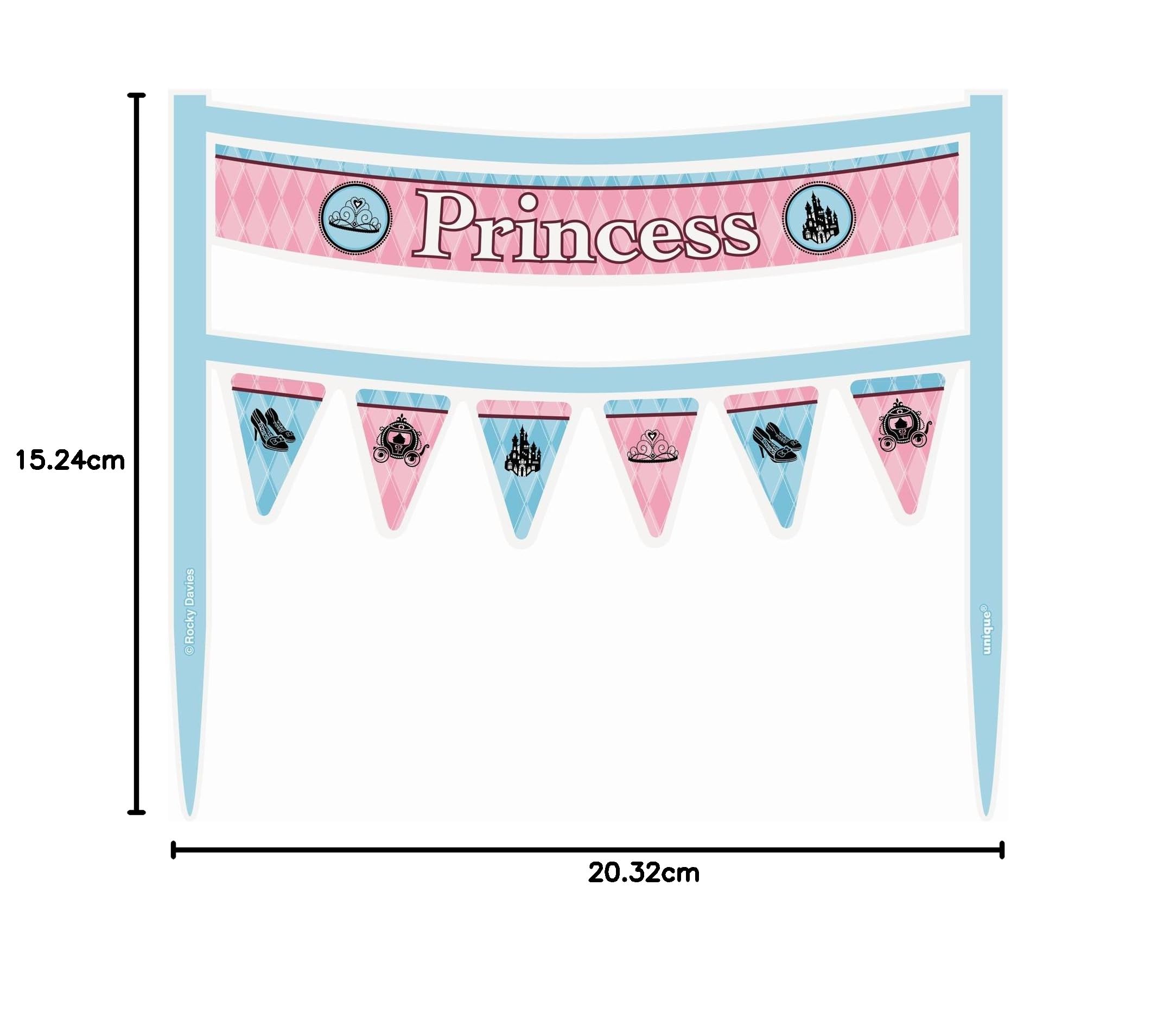 Partido Ênico Fairytale Princesa Cake Topper Bunting