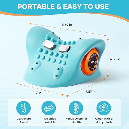 Miniatura 6 de Almohada masajeadora de cuello portátil, masajeador Shiatsu 3 en 1 con control remoto, modos de calor/vibración/tejido profundo para