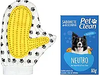 Sabonete para Cachorro Caes Gatos pet + luva tira pelos massageadora kit banho