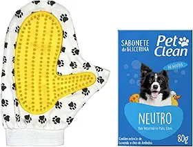 Sabonete para Cachorro Caes Gatos pet + luva tira pelos massageadora kit banho