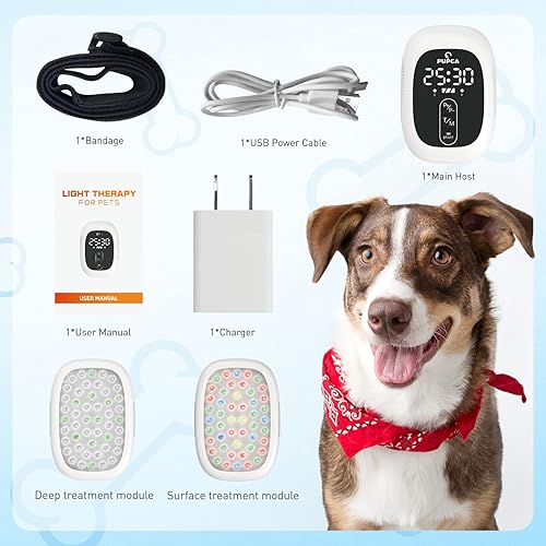Miniatura 7 de Pupca Terapia láser fría para perros, dispositivo veterinario portátil de terapia de luz roja para alivio del dolor, dolor muscular y articular de