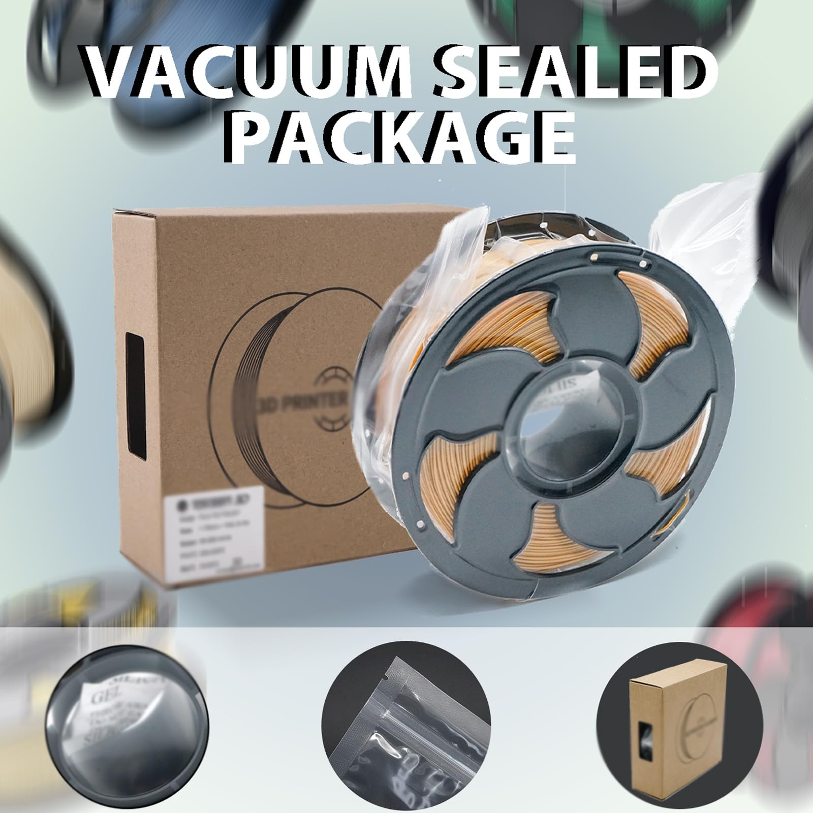 Filament jedwabny, jedwabny materiał do druku 3D, 1 kg (2,2 funta) błyszcząca szpula, bez zapychania, żywe kolory i metaliczna tekstura, do drukowania żywych i ekskluzywnych obiektów