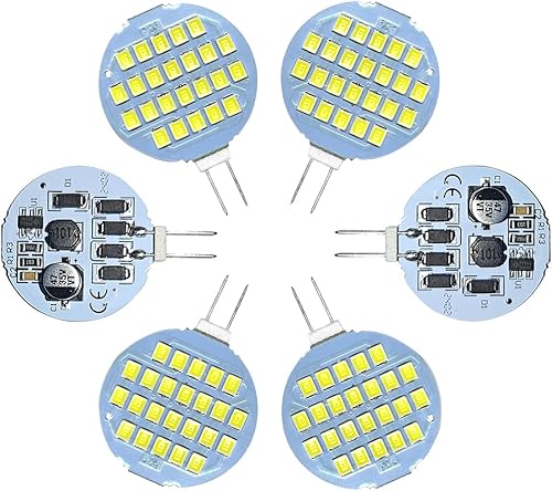 GRV G4 MR11 24-2835 SMD - Bombilla LED interior ACDC12V-24V súper brillante 2W blanco frío iluminación para casa rodante, barco, cámper, gabinete,